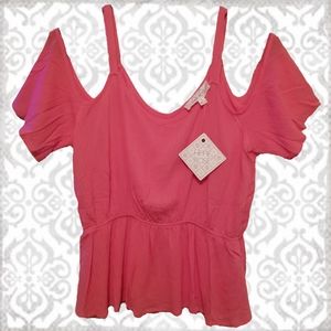 NWT! Hippie Rose Cold-Shoulder Blouse